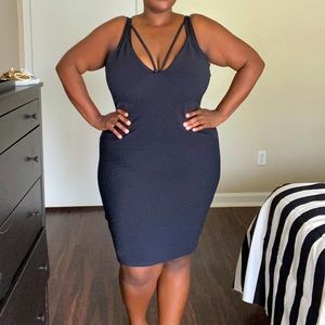 Black bodycon bandage dress